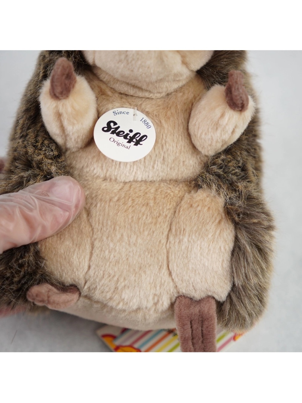 Steiff Joggi the Hedgehog 067211 Brown 8" Tall Handmade NWT - Picture 11 of 14